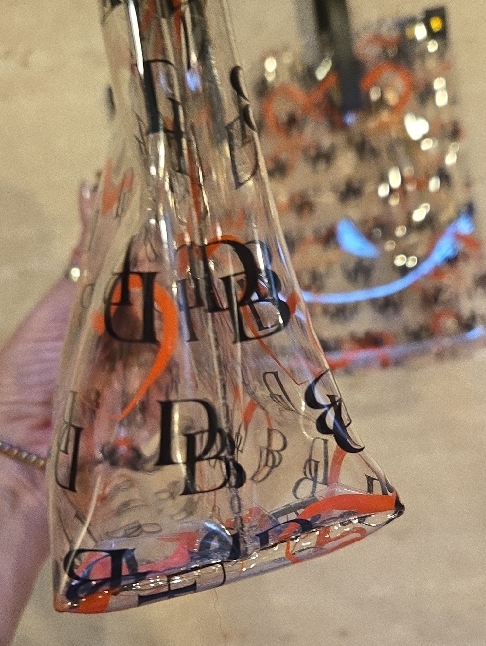 Dooney & Bourke Clear Vinyl Signature/Heart Mini Tote with Zipper Pouch - Picture 4 of 12